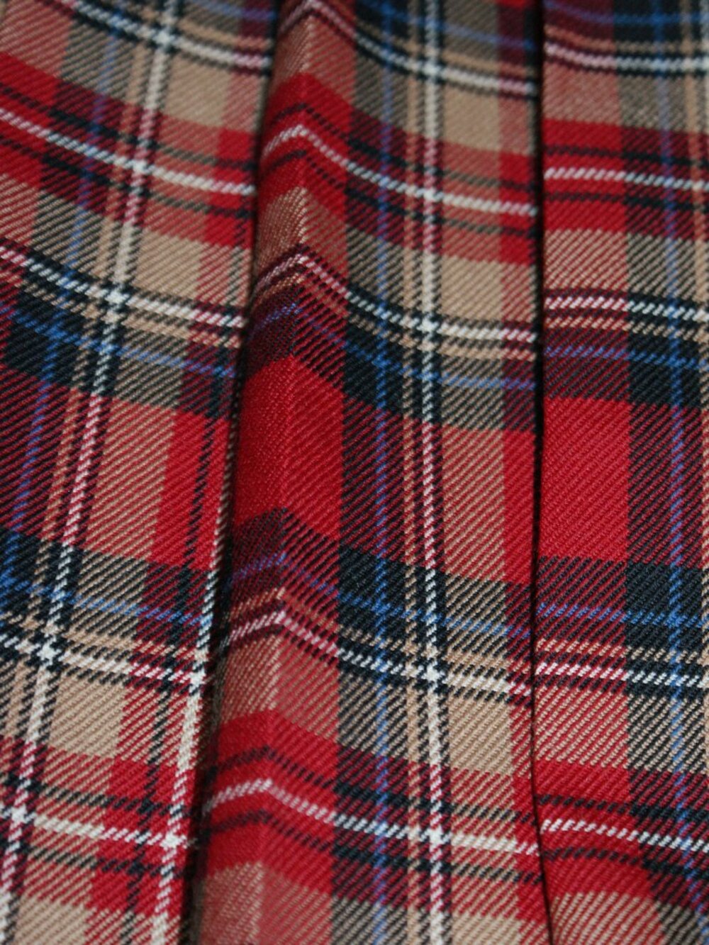 Wool Pleated Midi Skirt - Red and Tan Plaid - 14 - LIKE NEW - Picture 12 of 16